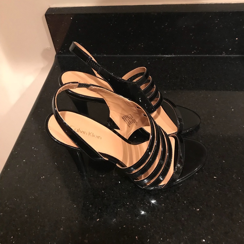 Calvin Klein strapped stiletto Black 8M - Picture 4 of 5